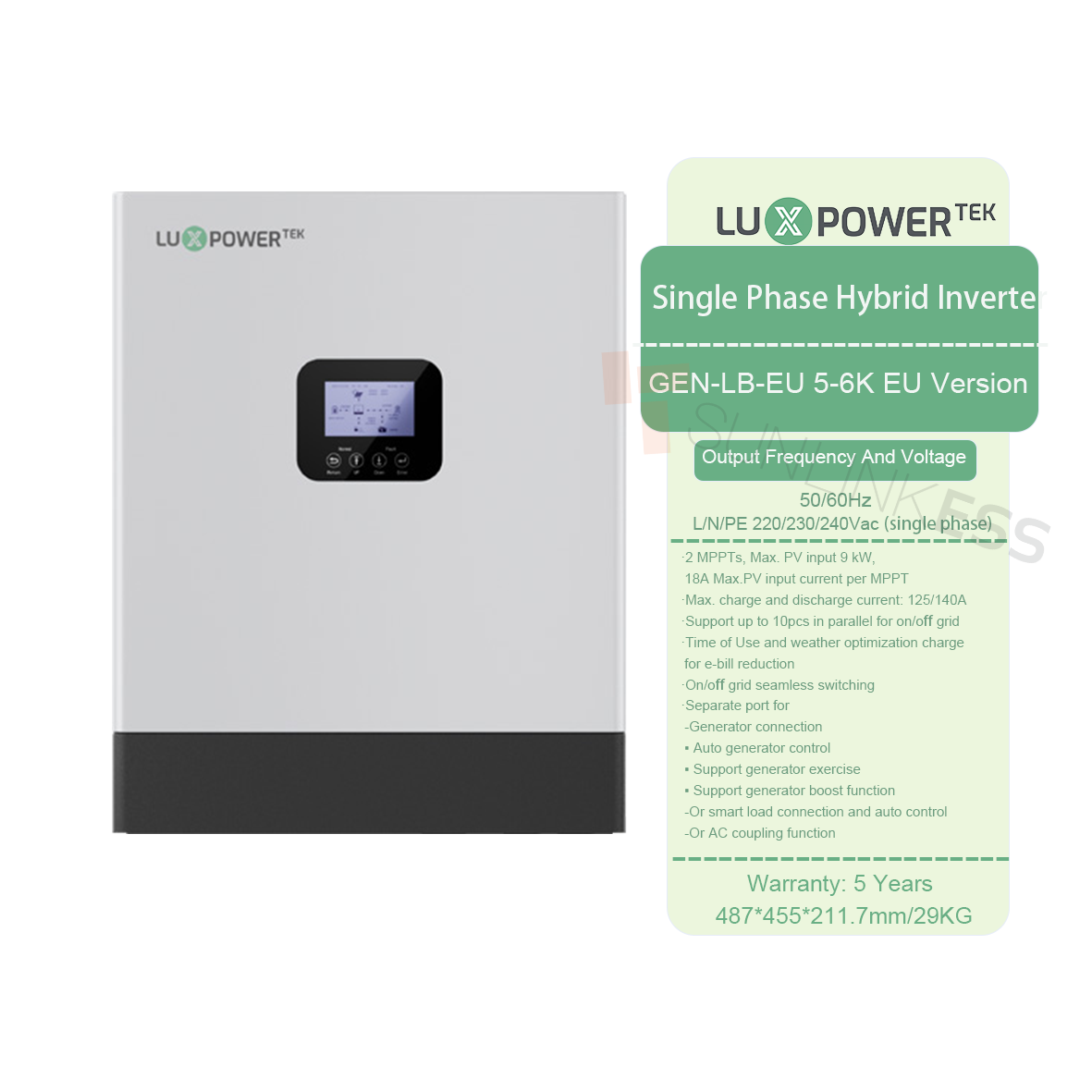 Luxpower GEN-LB-EU 3-6K Biến tần năng lượng mặt trời hybrid